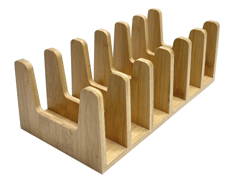 Handcrafted Bamboo Pot Lid Holder Pro - Eco-Friendly Kitchen Organizer